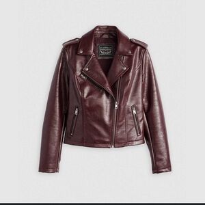 FAUX LEATHER MOTO JACKET Levi’s medium NWOT